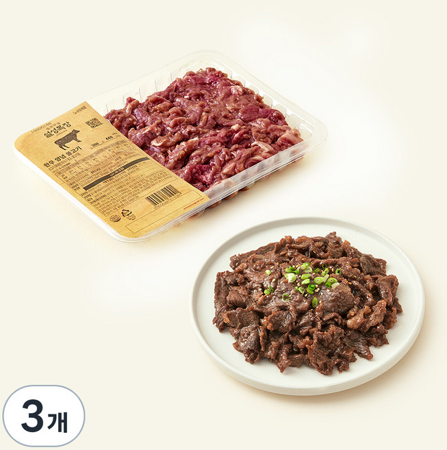 설성목장 한우 양념 불고기 (냉장), 3개, 300g