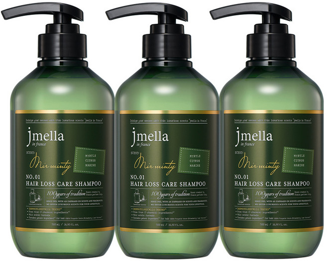 jmella 強健髮根洗髮露 No.1 薄荷香, 500ml, 3瓶
