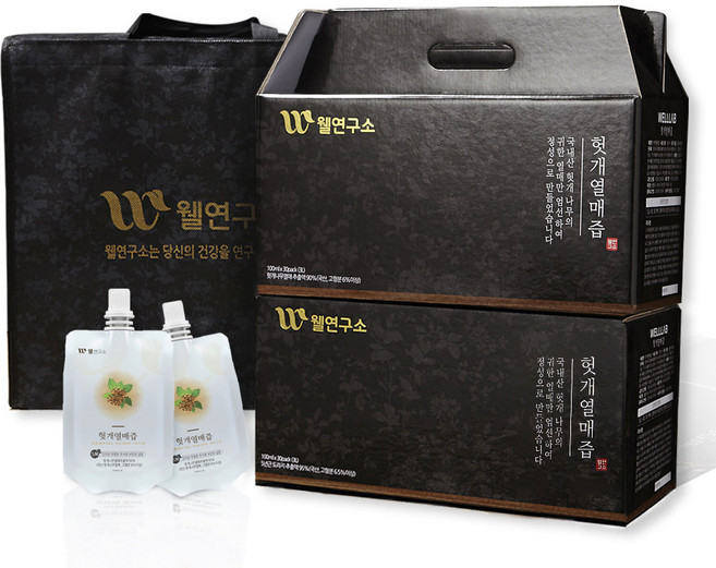 웰연구소 헛개열매즙 + 가방 세트, 100ml, 60개