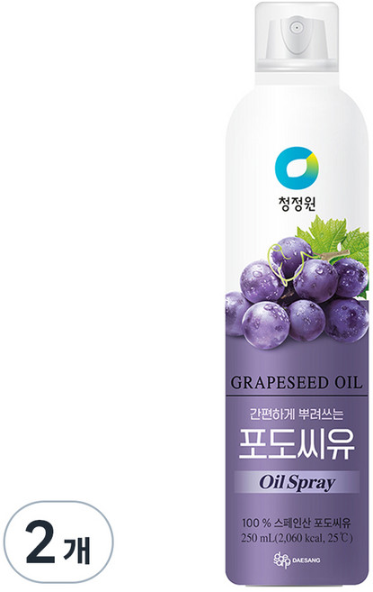 청정원 포도씨유 스프레이, 2개, 250ml
