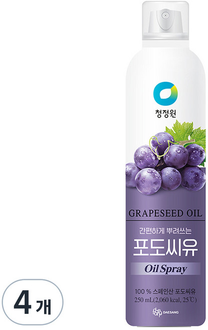 대상 청정원 포도씨유 스프레이, 4개, 250ml