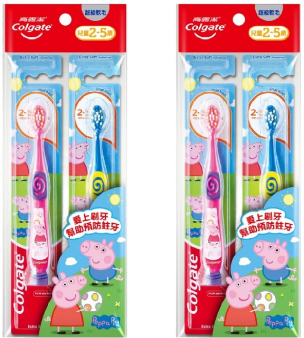 Colgate 高露潔 兒童牙刷 2-5歲, 2組, 佩佩豬, 2支