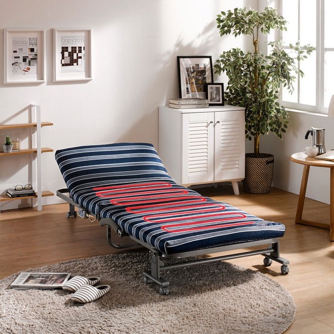 라꾸라꾸 6탄 온열 내장 접이식침대, 스트라이프