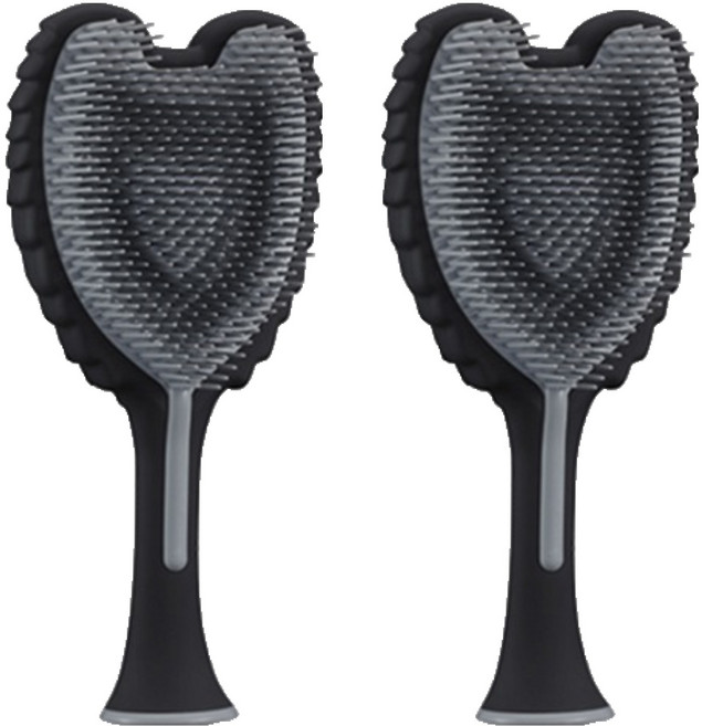 탱글엔젤 2.0 오리지널 소프트터치 헤어브러쉬, 블랙 + 그레이, 2개