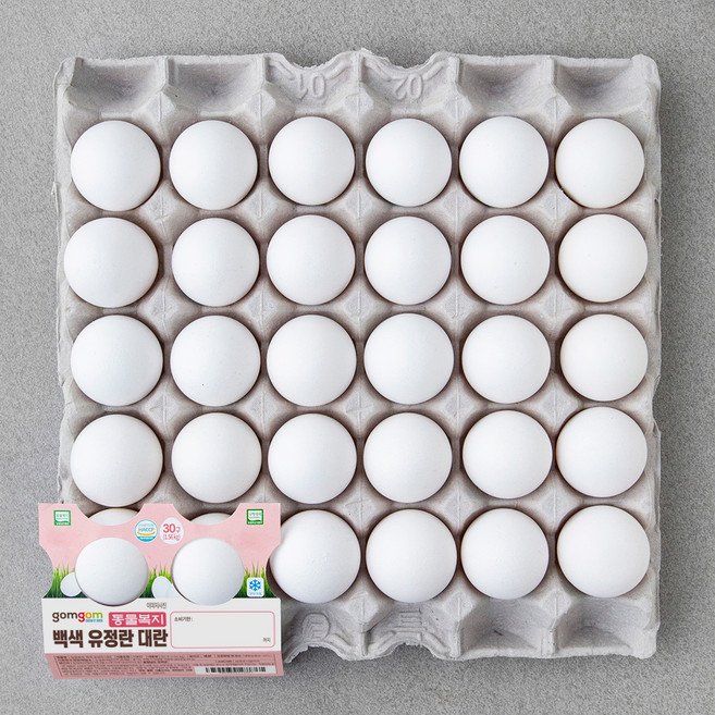 곰곰 동물복지 백색 유정란 대란, 30구, 1세트