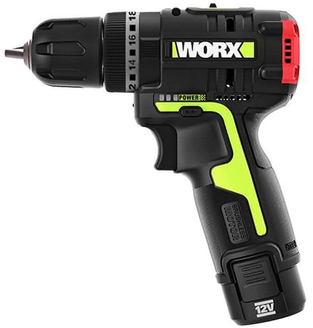 WORX 威克士 台灣公司貨 無刷鋰電2段速衝擊鑽81附件套裝 含2A電池+2A充電器 WU131X.5 12V/10mm, 1組