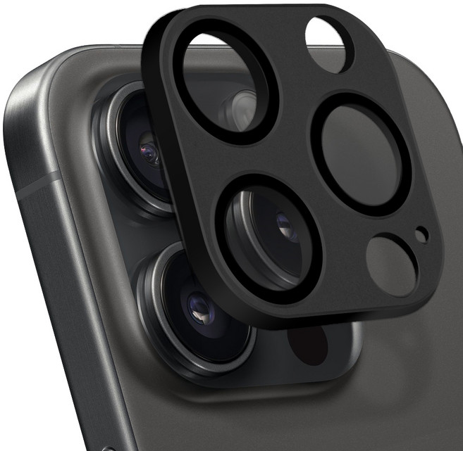 아이몰 아이폰 카메라 렌즈 빛번짐 방지 일체형 풀커버 강화유리 메탈 보호필름 블랙, 1개