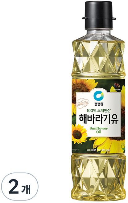 청정원 해바라기유, 900ml, 2개