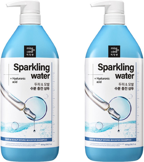 mise en scene 魅尚萱 氣泡水頭皮保濕玻尿酸洗髮精, 2瓶, 800g