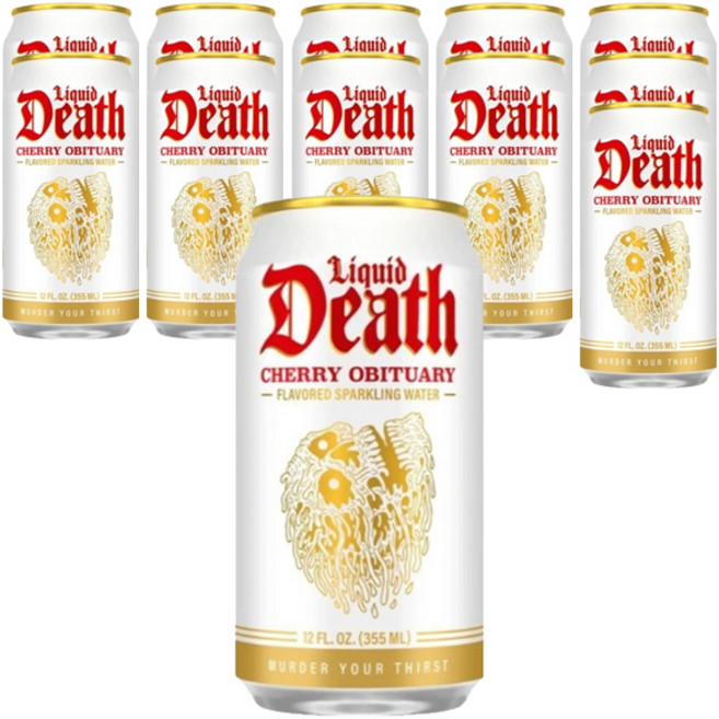 LiquidDeath 櫻桃味氣泡水, 355ml, 12個