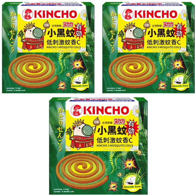 KINCHO 金鳥 低刺激蚊香C 小黑蚊 12g*10入, 3盒, 棕色