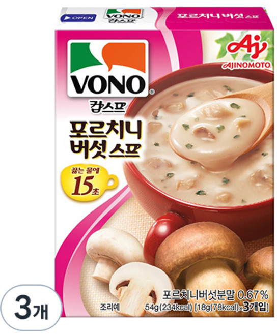 보노 포르치니 버섯 스프, 54g, 3개