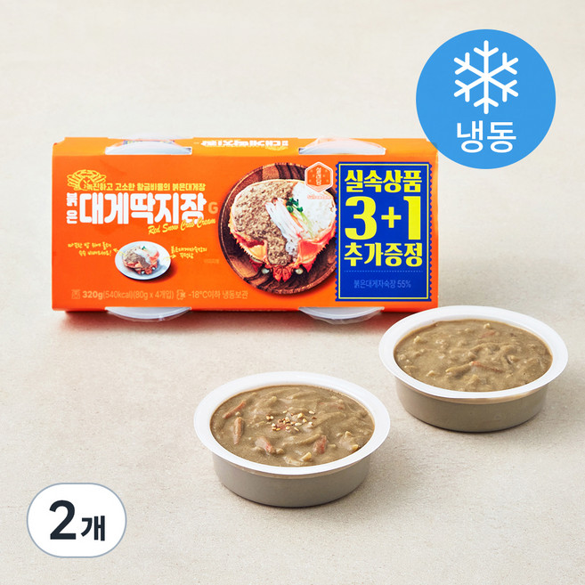 설래담 붉은 대게딱지장 3 + 1 (냉동), 320g, 2개