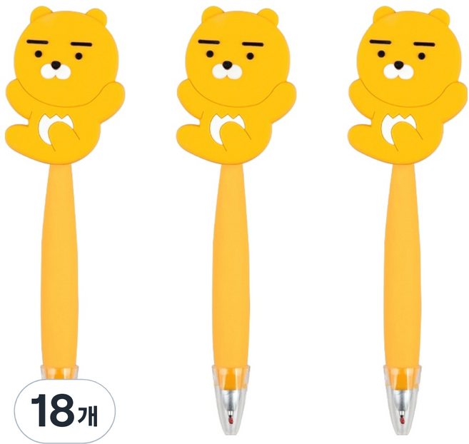 카카오프렌즈 무빙 볼펜 0.7mm, 라이언, 18개