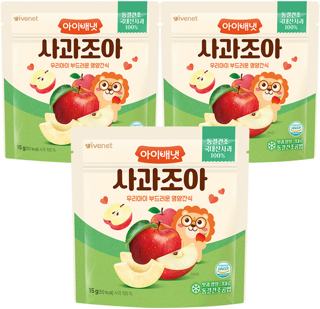 아이배냇 사과 조아 과일칩, 3개, 15g