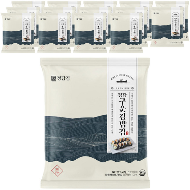 정담김 구운 김밥김 10p, 22g, 15개