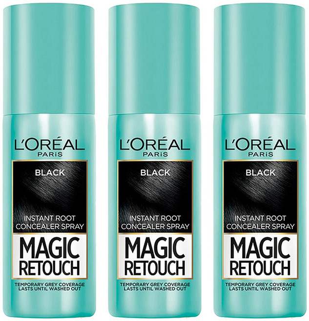 로레알파리 매직 리터치 헤어스프레이 75 ml, 블랙, 3개