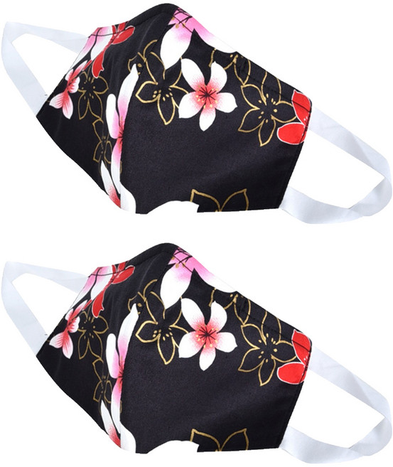 Osun 3D立體3層防水運動透氣布口罩 成人用 台灣製 CE322, 油桐花黑, 1入, 2片