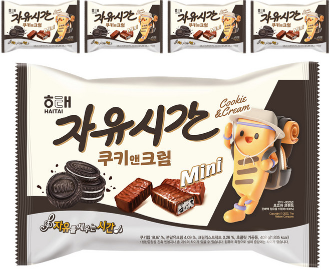 자유시간 쿠키앤크림 미니, 408g, 5개