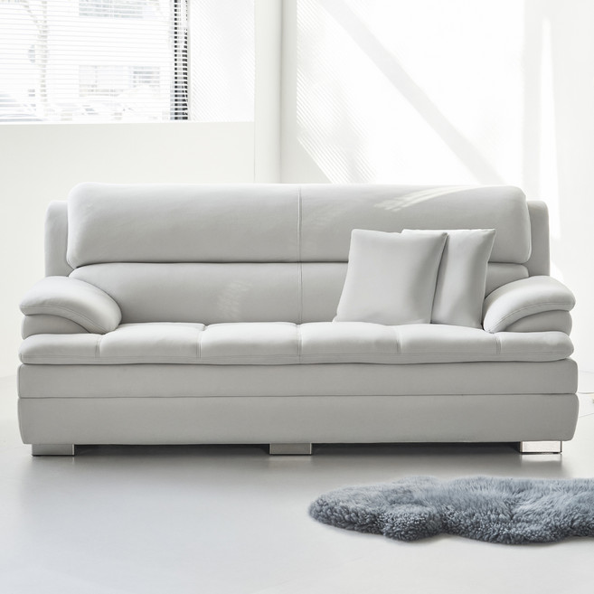 도모디자인 라포레 패브릭 3인용 소파 + 쿠션 2p 세트 방문설치, 라이트그레이