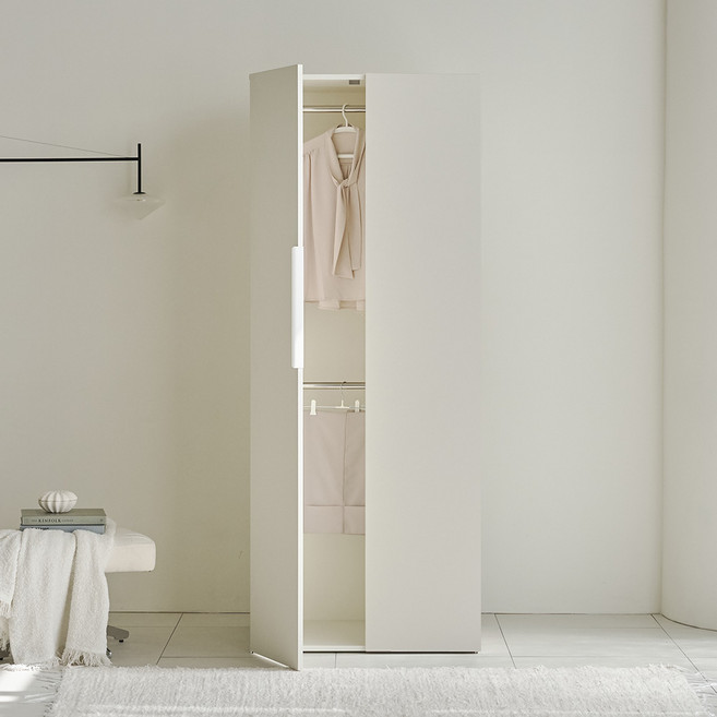 웰퍼니쳐 카린 2단 행거형 높은 옷장, 매트 아이보리