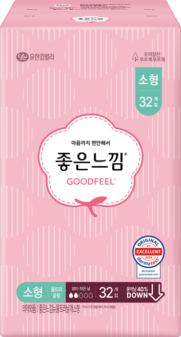 좋은느낌 오리지널 울트라슬림 생리대 날개형, 소형, 32개입, 1개