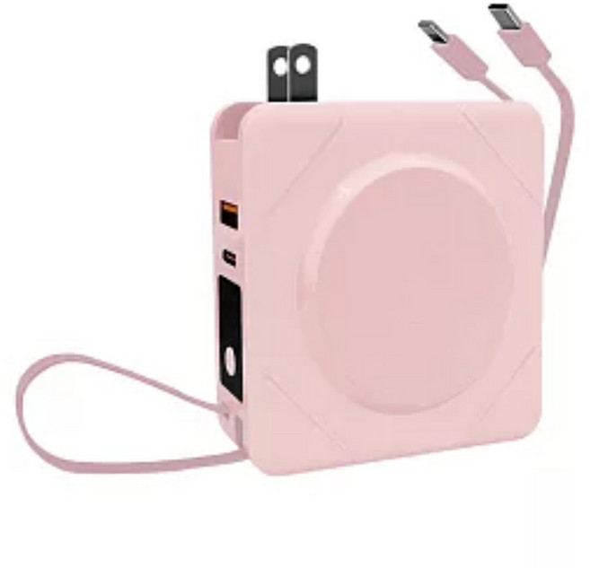 amuok 艾默克 7合1無線充行動電源 22.5W, BS-NC10K, 淡粉色