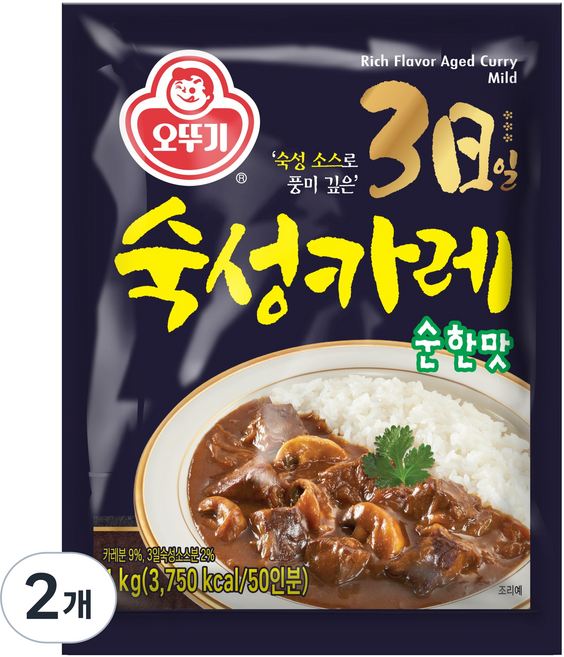 오뚜기 숙성카레 순한맛, 1kg, 2개