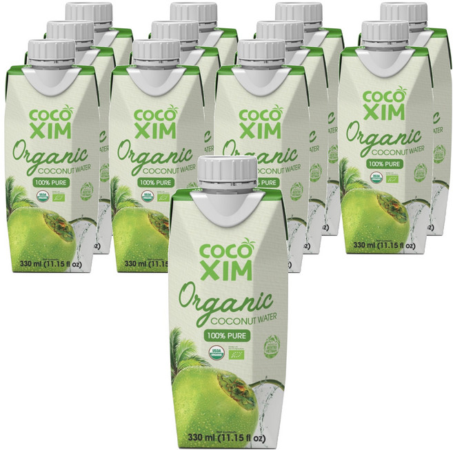 코코씸 유기농 코코넛 워터, 330ml, 12개