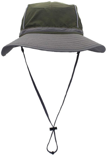 JAR嚴選 情侶款戶外涼感登山帽 UPF50+ 遮蔽率≥99% 8色雙色配帶, 灰邊軍綠