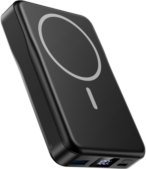 YINTO 맥세이프 보조배터리 10000mAh C타입, W18, 블랙