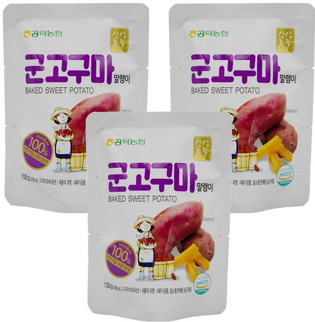 공덕농협 군고구마말랭이, 100g, 3개