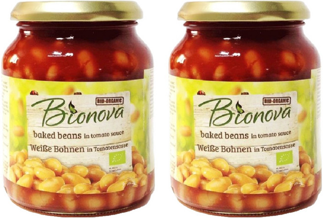 바이오노바 유기농 베이크드 빈 인 토마토소스, 2개, 340g