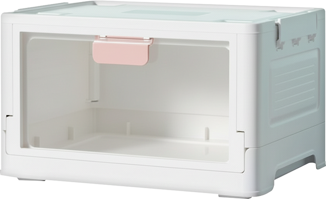 摺疊收納箱 大號單開門, 粉色, 1個