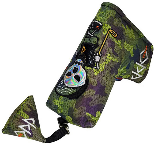 도담스포츠 카멜레온 스컬 퍼터커버 일자형, 그린