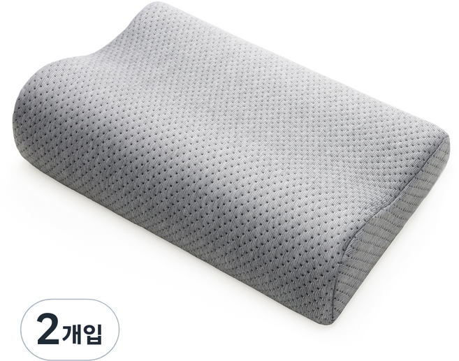 코멧 편안한 메모리폼 경추베개, 그레이, 2개