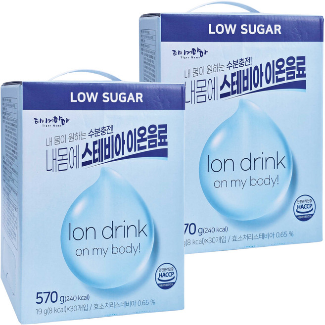 타이거마마 내몸에 스테비아 이온음료 30p, 570g, 2개
