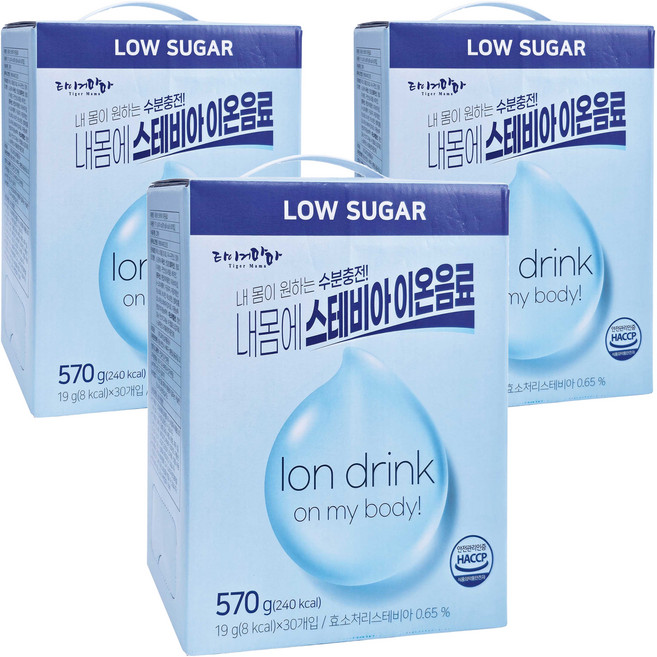 TigerMama 我的身體甜菊糖離子飲料 30入, 3個, 570g