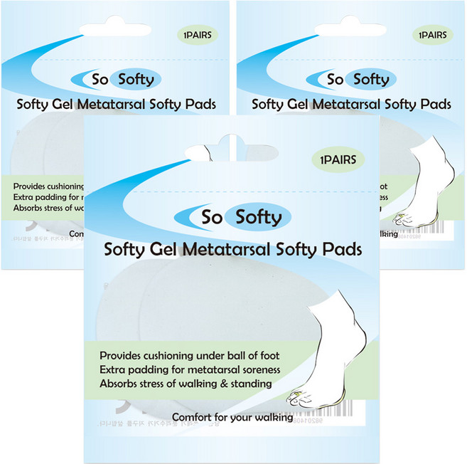 쏘소프티 포렉스 앞꿈치 충격흡수 보호패드 화이트 Free, 3개