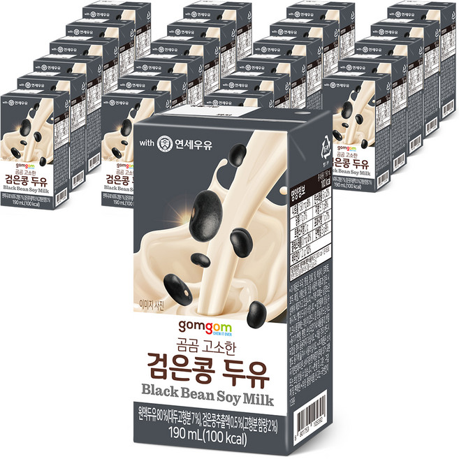 gomgom 고소한 검은콩 두유, 190ml, 24개