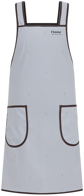 Finsta 코팅필름 방수 스트라이프 앞치마 67 x 77 cm, 그레이, 1개