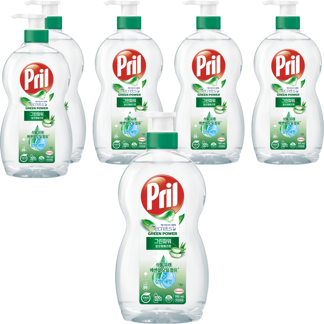Pril 淨麗 植純萃洗碗精 蘆薈香, 700ml, 6瓶