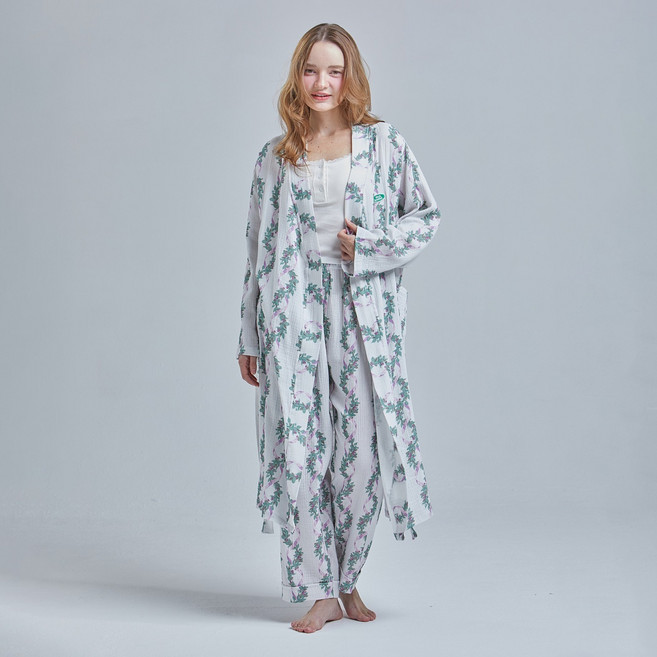 폴앤안나 여성용 라벤더 리스 면 로브