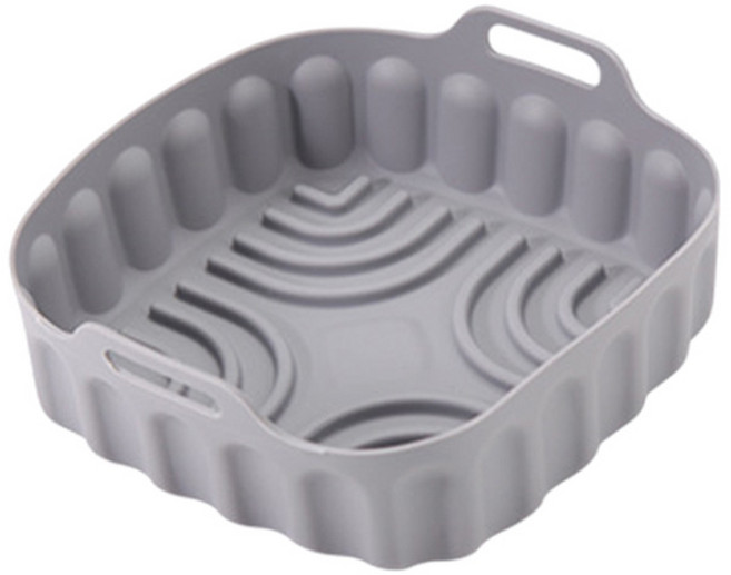 해피무드 실리콘 에어프라이어 사각 용기 매트 그레이, 1개