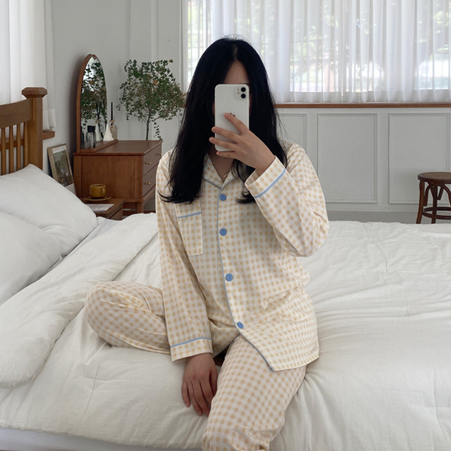 cofv 女款檸檬水睡衣上下套裝