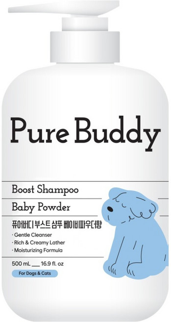 쉬즈곤 저자극 부스트 고보습 강아지 샴푸 베이비파우더향, 500ml, 1개입, 1개