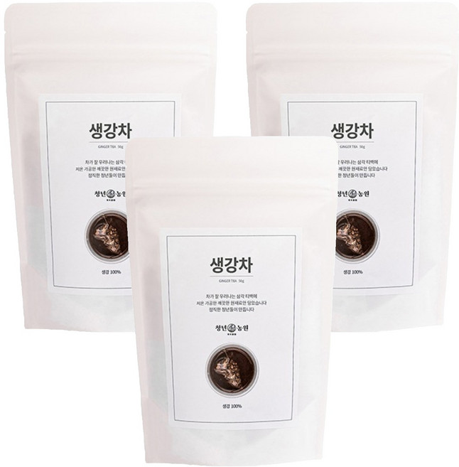 청년농원 저온가공 생강차 삼각티백, 1g, 50개입, 3개