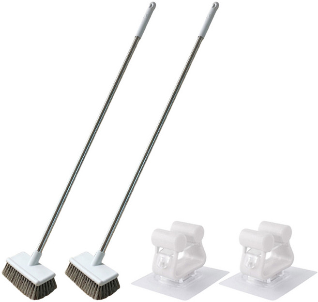 핌 커브 롱 밀대솔 하드 + 이지 벽걸이, 혼합색상, 2세트