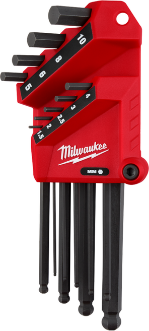 Milwaukee 美沃奇 台灣公司貨 L型六角扳手9件 公制 48-22-2186 400g, 1個