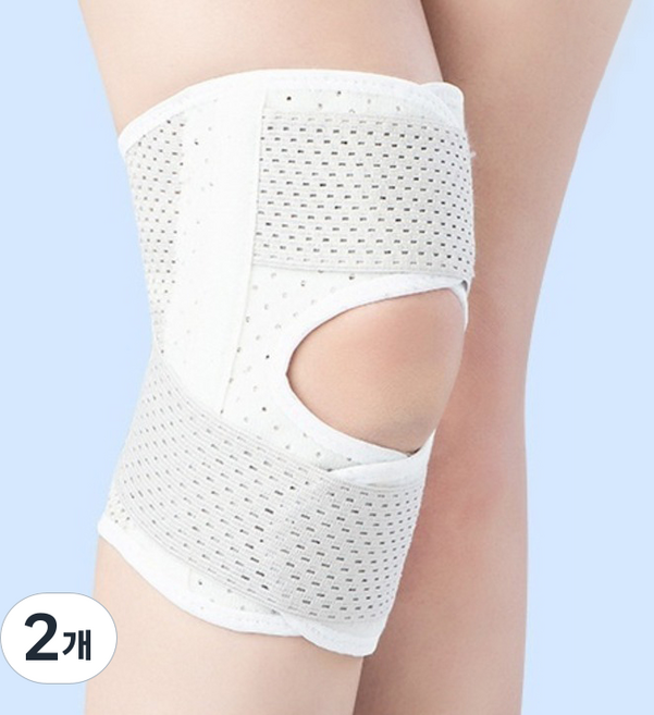 하미룸 관절 여름 얇은 폴리에스테르 2세대 2스프링 무릎 보호대, 흰색, 2개